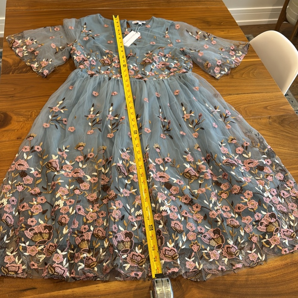 NWT Baltic Born duchess tulle blue garden embroidered dress - Picture 10 of 16
